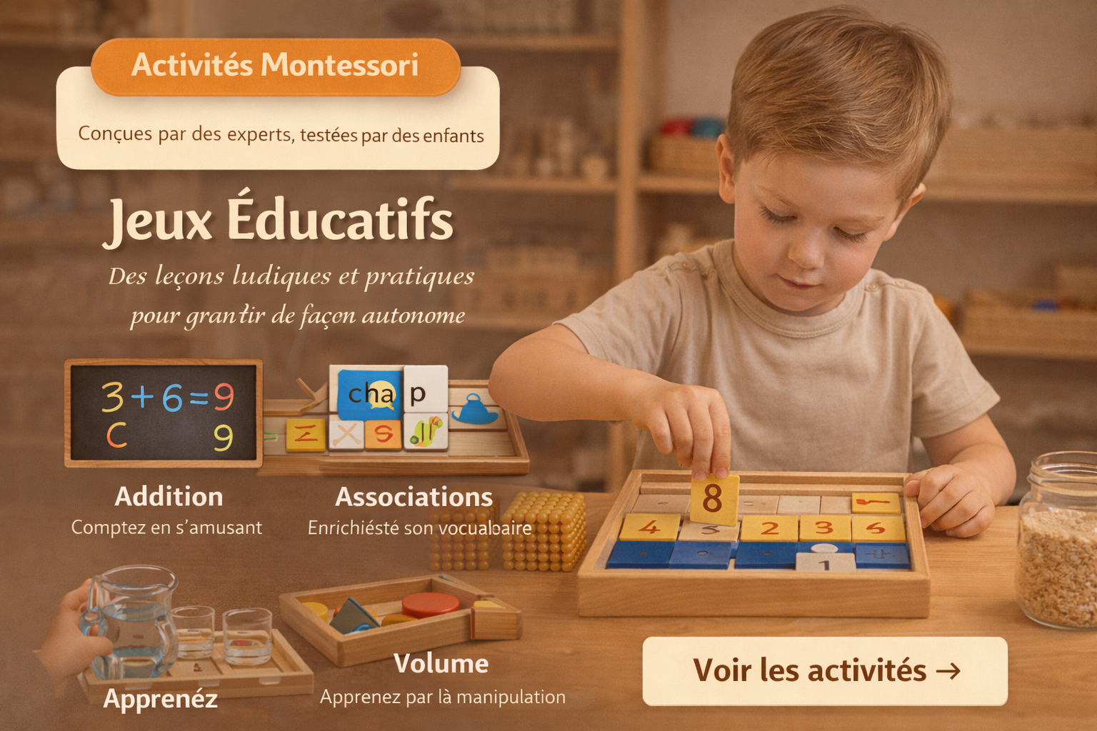 Visuel Montessori Elite éducation 0 à 8 ans